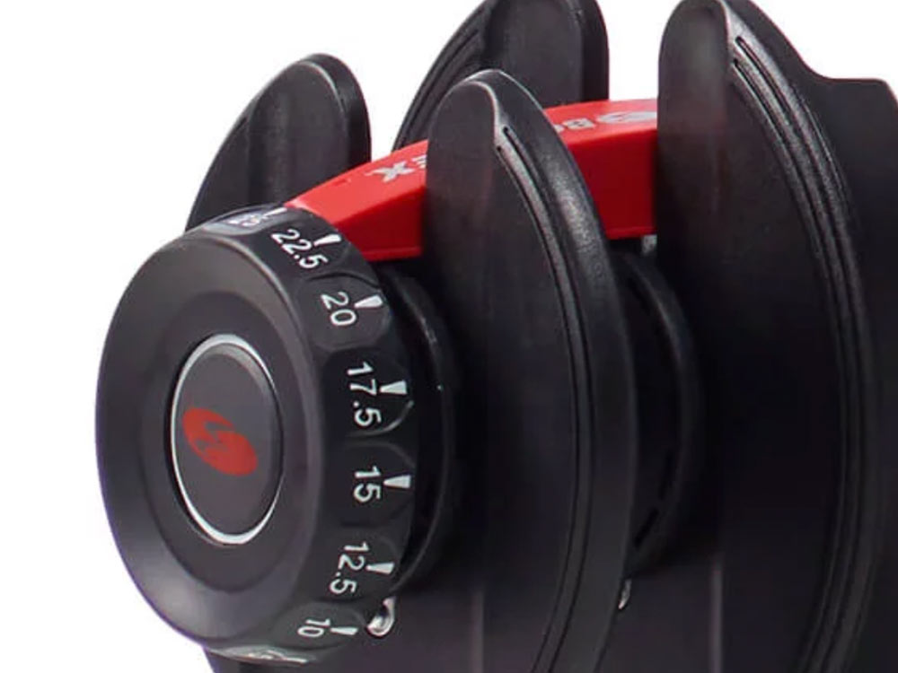 BowFlex 552I dumbbells close up